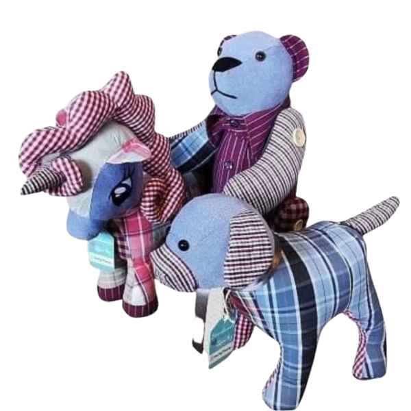 A keepsake unicorn, bear and dog together