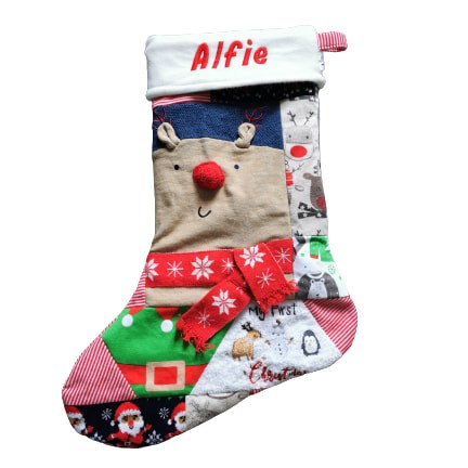 A personalised Christmas stocking